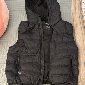 Zara Kids Charcoal Hooded Vest